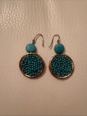 Turquoise Beaded Drop Earrings - Women Jewelry
